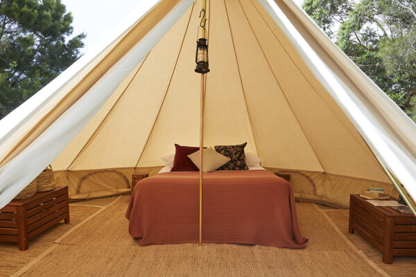 Glamping queen bed